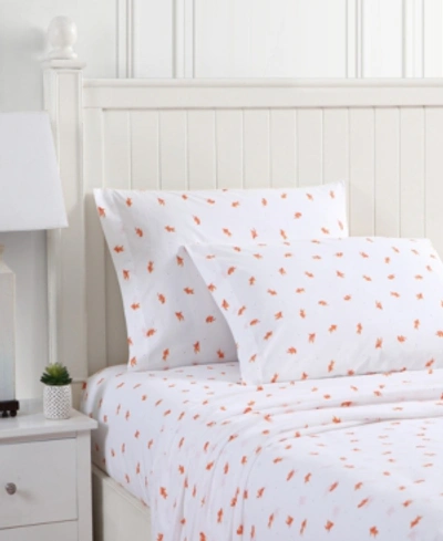 Poppy & Fritz Goldfish Bright Cotton Percale Sheet Set, Twin Xl In Orange