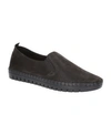 Easy Street Womens Faux Suede Round Toe Flat Shoes In Black Matte