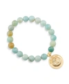 KATIE'S COTTAGE BARN FACETED AMAZONITE SEAS THE DAY GEMSTONE BRACELET WITH WAVE PENDANT