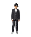 Suitmeister Big Boys Gangster Halloween Suit Including Blazer, Pants And Clip-on-tie In Black