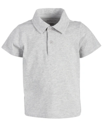 First Impressions Kids' Baby Boys Heathered Cotton Polo, Created For Macy's In Chrome Heather