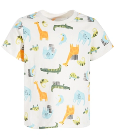 First Impressions Kids' Toddler Boys Animal-print Cotton T-shirt, Created For Macy's In Neo Natural