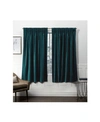 EXCLUSIVE HOME CURTAINS VELVET HEAVYWEIGHT PINCH PLEAT CURTAIN PANEL PAIR, 27" X 63"