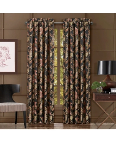 J Queen New York Martinique Window Panel Pair, 50" X 84" In Black