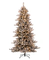 Glitzhome Pre-lit Snow Flocked Fir Christmas Tree With 400 Warm Lights In Winter Wht