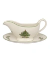 Spode Christmas Tree Gravy Boat In White Multi