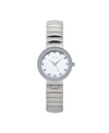 American Exchange Ladies Genuine Diamond Collection Shiny Silver Watch, 28mm In Silver