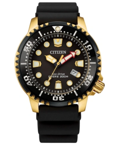 Citizen Eco-drive Men's Promaster Diver Black Strap Watch 44mm In Red   / Black / Gold Tone