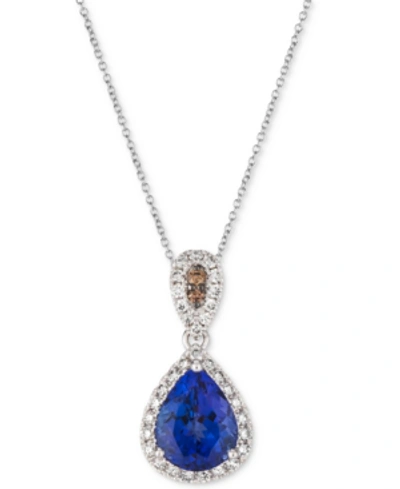 Le Vian Blueberry Tanzanite (2 Ct. T.w.) & Diamond (3/8 Ct. T.w.) 18" Pendant Necklace In 14k White Gold