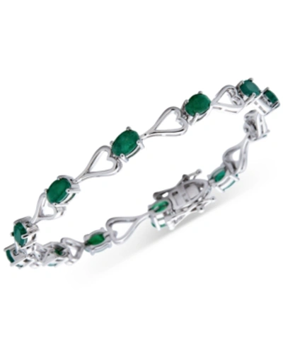 Macy's Tanzanite Heart Link Bracelet (6 Ct. T.w..) In Sterling Silver (also In Emerald, Ruby & Sapphire)