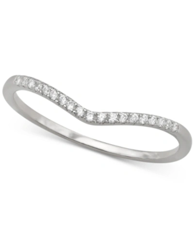 Giani Bernini Cubic Zirconia Pave V Ring, Created For Macy's In Silver