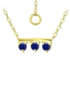GIANI BERNINI LAB-CREATED IMITATION BLUE SAPPHIRE TRIO PENDANT NECKLACE, 16" + 2" EXTENDER (ALSO IN LAB-CREATED GR