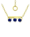 Giani Bernini Lab-created Imitation Blue Sapphire Trio Pendant Necklace, 16" + 2" Extender (also In Lab-created Gr In Blue Sapphire/gold