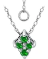 Giani Bernini Lab-created Green Quartz Cluster Pendant Necklace, 16" + 2" Extender, Created For Macy's In Sterling Silver