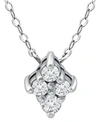 Giani Bernini Cubic Zirconia Cluster Pendant Necklace, 16" + 2" Extender, Created For Macy's In Sterling Silver