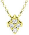 GIANI BERNINI CUBIC ZIRCONIA CLUSTER PENDANT NECKLACE, 16" + 2" EXTENDER, CREATED FOR MACY'S