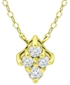Giani Bernini Cubic Zirconia Cluster Pendant Necklace, 16" + 2" Extender, Created For Macy's In Gold