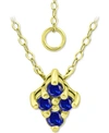 Giani Bernini Imitation Blue Sapphire Cluster Pendant Necklace, 16" + 2" Extender, Created For Macy's In Gold
