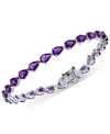 Macy's Multi-gemstone Pear Tennis Bracelet (11-1/4 Ct. T.w.) In Sterling Silver (also In Citrine, Amethyst, In Amethyst