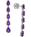 Macy's Blue Topaz Drop Earrings (5-1/3 Ct. T.w.) In Sterling Silver (also In Amethyst, Citrine & Multi-gems In Amethyst