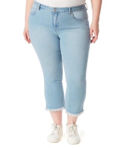 Gloria Vanderbilt Plus Size Crop Kick Jeans In White Haven