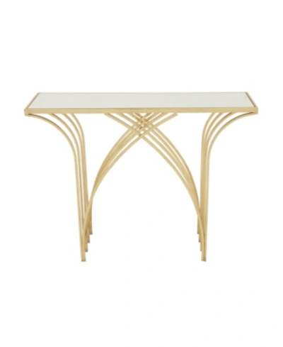 Rosemary Lane Modern Metal Console Table In Gold-tone