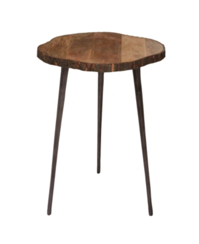 Rosemary Lane Rustic Aluminum Accent Table In Brown