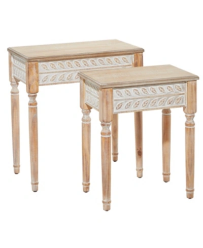 Rosemary Lane Farmhouse Accent Table, Set Of 2 In Brown