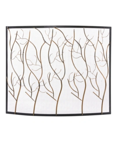 Rosemary Lane Eclectic Fireplace Screen In Brass