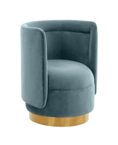 Tov Furniture Remy Swivel Chair In Bluestone