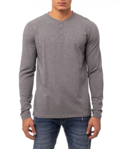X-ray Henley Long Sleeve T-shirt In Charcoal Heather