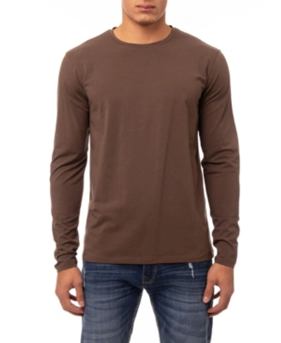 X-ray Men's Soft Stretch Crew Neck Long Sleeve T-shirt In Army Green