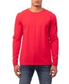 X-ray Men's Soft Stretch Crew Neck Long Sleeve T-shirt In Racer Red