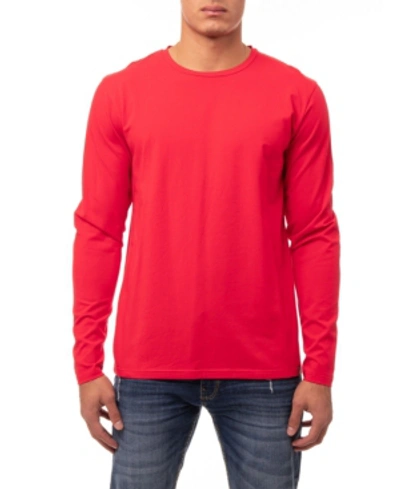 X-ray Men's Soft Stretch Crew Neck Long Sleeve T-shirt In Racer Red