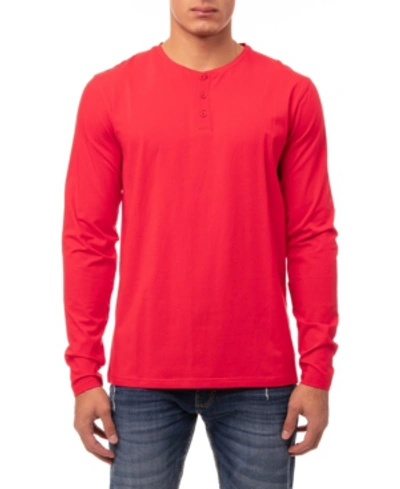 X-ray Henley Long Sleeve T-shirt In Racer Red