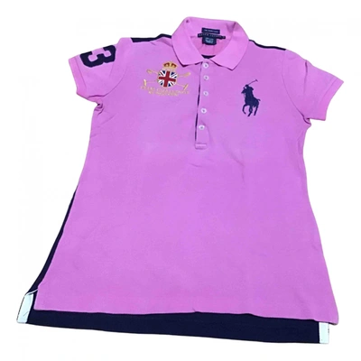Pre-owned Polo Ralph Lauren Polo Rugby Manches Courtes Polo In Pink