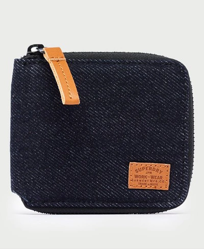 Superdry Classic Fabric Zip Wallet In Light Blue