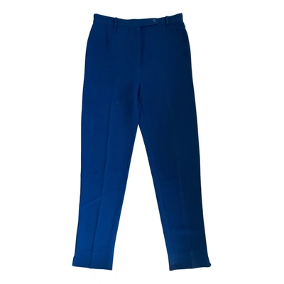 Pre-owned Valentino Straight Pants In Blue