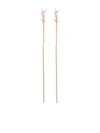 Saint Laurent Rose Gold Tone Opyum Monogram Threader Earrings In Metallic