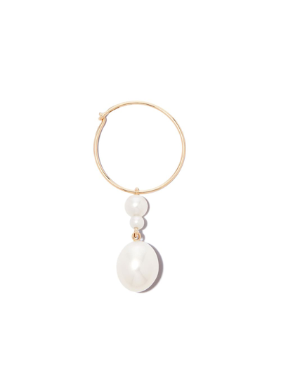 Sophie Bille Brahe L'eau 14-karat Gold Pearl Single Hoop Earring