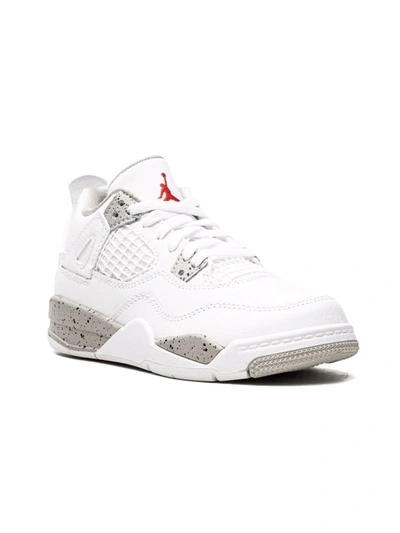 Jordan Kids' Air  4 Retro Sneakers In White
