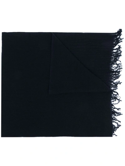 Malo Fringed Cashmere Scarf In Navy Blue