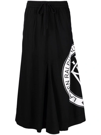 Lauren Ralph Lauren Ripstop Logo-print Skirt In 黑色