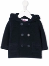 Il Gufo Double-breasted Hooded Coat In 蓝色