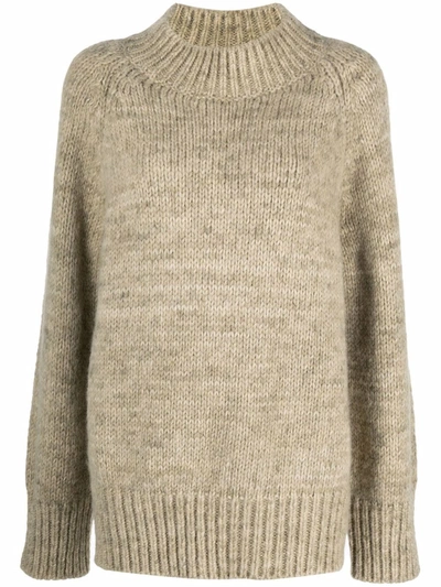 Maison Margiela Roll-neck Rib-trimmed Jumper In Beige