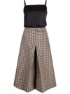Maison Margiela Checked Panel Midi Dress In Black