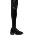 Valentino Rockstud Thigh-high Boots In Black