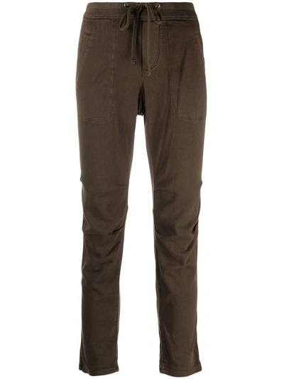 James Perse Drawstring Draped Trousers In Green