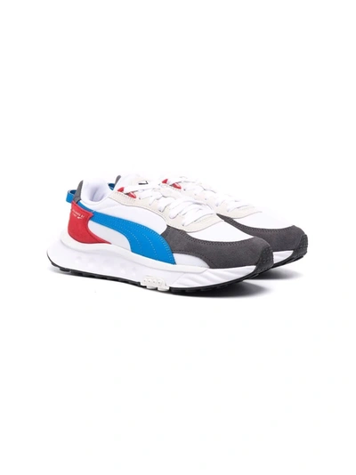 Puma Teen Wild Rider Rollin' Colour-block Trainers In White