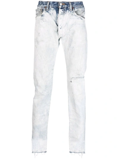 Gallery Dept. Mid-rise Straight-leg Bleached Jeans In Blue